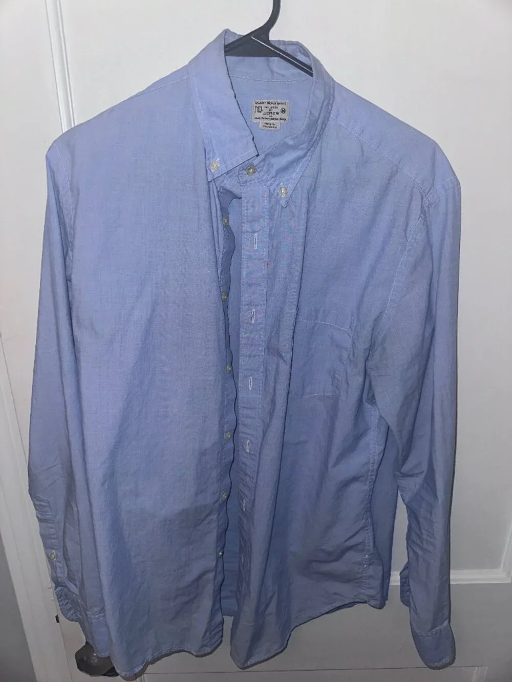 J. Crew Woven Tailored Blue Cotton Long-Sleeve Shirt Mens Medium